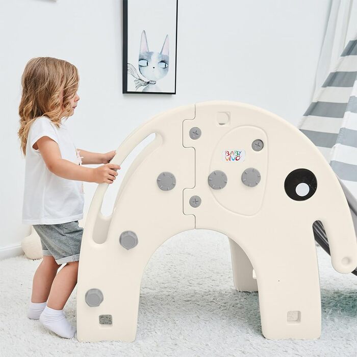 Дитяча гірка Baby Vivo Kinder Rutsche для саду та дому, пластикова, колір кава/коричневий, з закругленими кутами
