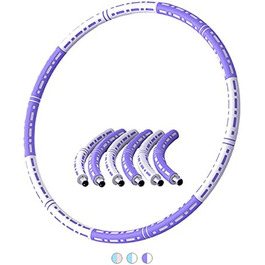 Обруч для тренажерного залу Фітнес-обруч 90 см Регульована вага 1-8 кг Піна з нержавіючої сталі фіолетово-білий
