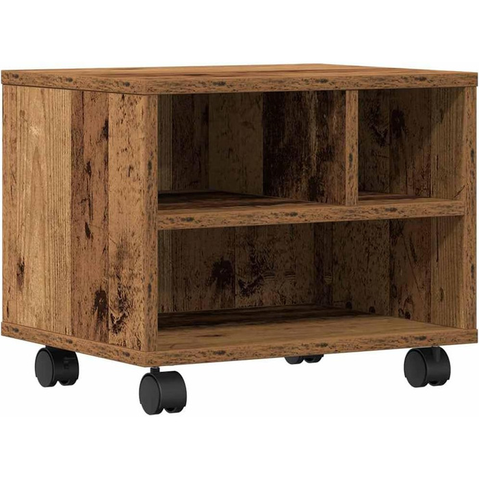 Підставка для принтера на колесах з полицями, білий ДСП, для офісу та робочого кабінету