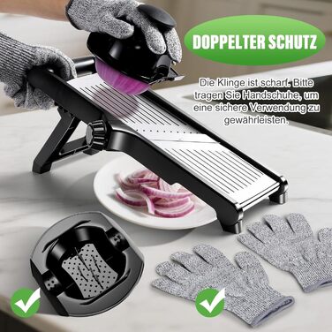 Машхоум (Masthome) тертка для овочів 5-в-1 Mandoline, з нержавіючої сталі, регульована, для овочів, фруктів, картоплі, помідорів, цибулі, 40см