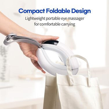 Масажер для очей HubiCare з підігрівом та охолодженням, компресією та вібрацією, Bluetooth, для зняття мігрені та сухості очей