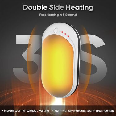 Електричний грієчка Feebee Handwärmer: USB-C, 5200 mAh, Power Bank, 3 режими нагріву, білий