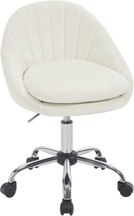 Крісло для дому та офісу WOLTU, ергономічне крісло, крісло для макіяжу, обертове крісло на колесах, крісло для робочого кабінету та спальні, з вагою до 150 кг, оксамит, бежеве, BS167cm