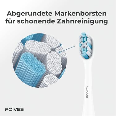 Електрична зубна щітка POIVES P1 Pro з датчиком тиску, 72 000 рухів, гарантія до 4 років, 111 днів без ризику, тривалий час роботи, колір Midnight Blue (P1 Pro Silk White)