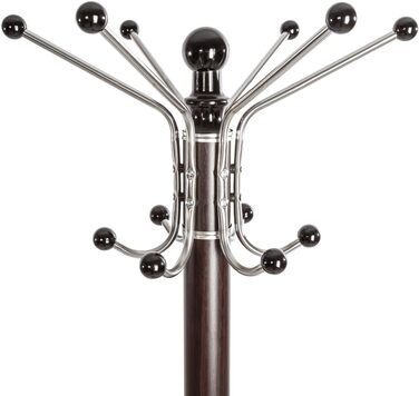 Тектайк Вішалка для одягу на металевій ніжці з важкою основою, 170 см, різні кольори (чорно-коричневий)