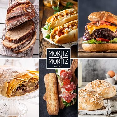 Набір силіконових форм для випічки хліба, гамбургерів і хот-догів Moritz & Moritz 3 серії-силіконова кругла форма для випічки хліба, булочки для випічки бургерів