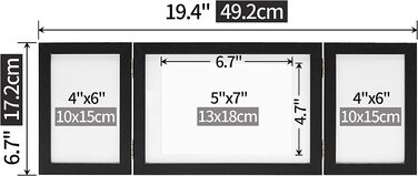 Настільна фоторамка Afuly для 3 фото 13x18+10x15 см чорна