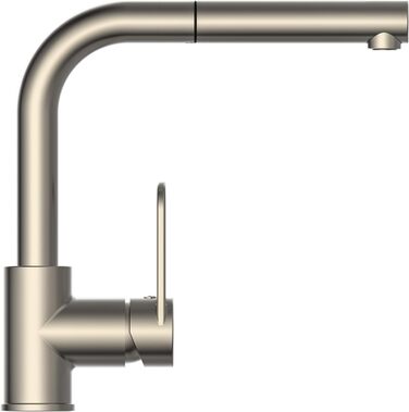 Змішувач для кухні SCHTTE DESIGN RING, змішувач для кухні з функцією енерго- та водозбереження, змішувач з одноважільним змішувачем для раковини, 26239 (вид з нержавіючої сталі)
