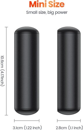 Електричні грілки для рук Warmco 2 шт., 10000 мАг, багаторазові, 3 режими нагріву, портативна батарея-грілка, чорний