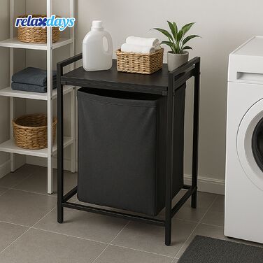 Кошик для білизни Relaxdays з металевим каркасом, 65 л