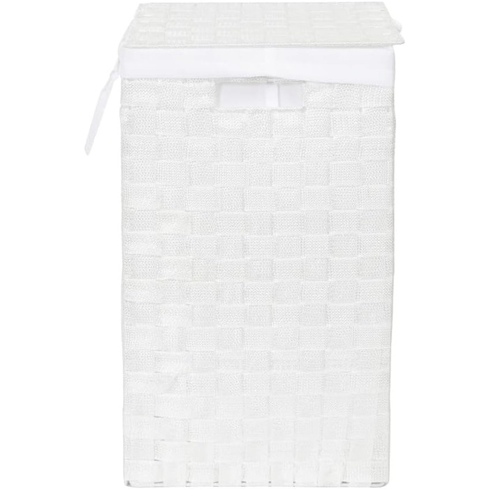 Кошик для білизни RAN6892 Stan з кришкою, ручками, плетіння, металевий каркас, знімний льняний вкладиш, 30 x 30 x 50 см, колір шоколадний