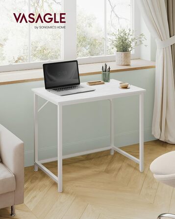 Письмовий стіл VASAGLE, промисловий дизайн, металевий каркас, вінтажний коричнево-чорний (50 x 80 x 76 см)