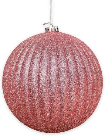 Різдвяні кулі вуличні ялинкові кулі, морозостійкі і стійкі до атмосферних впливів (кулька діаметром 18 см - , з рожевим блиском)