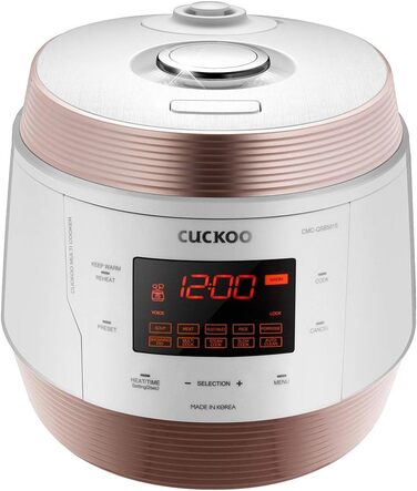 Мультиварка CUCKOO CMC-QSB501S iCook Q5 Premium з функцією парового тиску, 4.75 л, 8-в-1, з голосовим керуванням, 3D нагріванням, підтримкою температури, нержавіюча сталь з антипригарним покриттям