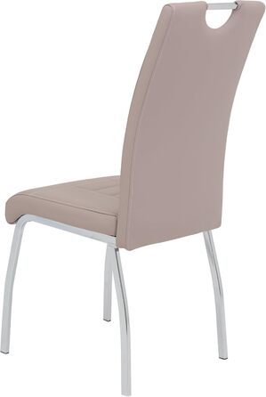 Набір з 4-х стільців для їдальні Hela Tische Andrea, штучна шкіра Cappuccino, хромоване металеве підстав'я, 100x43x64 см