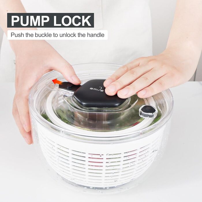 Салатниця-швидкоочисник Smile Mom 3.8 л, біла: зручний кухонний помічник для миття та сушіння овочів та зелені