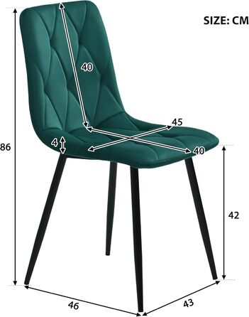 KUAKE Комплект обідньої групи: стіл 117x68 см та 4 стільці. Сучасний прямокутний обідній стіл та комплект стільців для кухні. Тканина темно-сірого льону, чорні ніжки столу (темно-зелений)