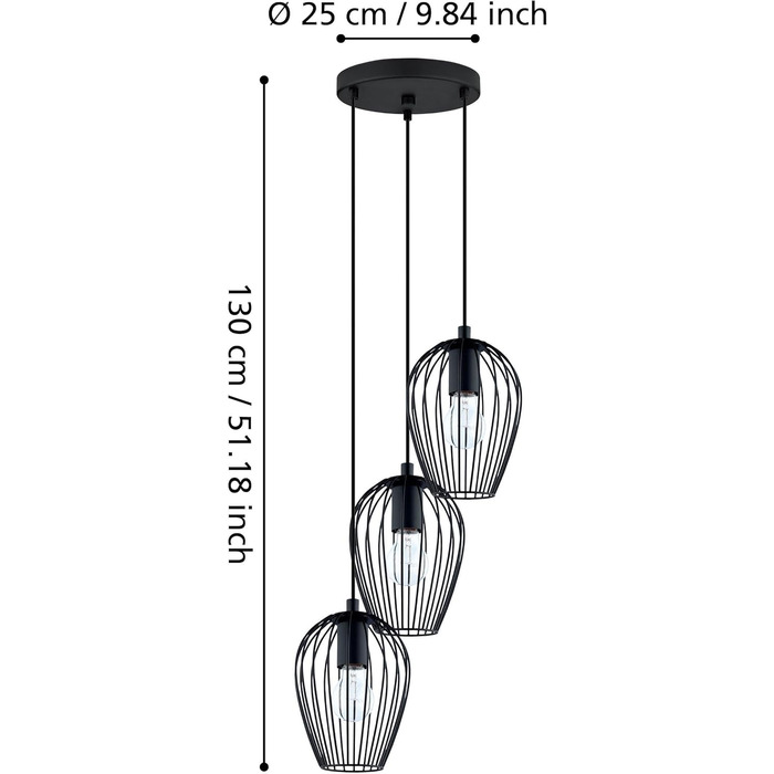 Настільна лампа EGLO Newtown, чорна, сталь, E27, з вимикачем, вінтажний стиль