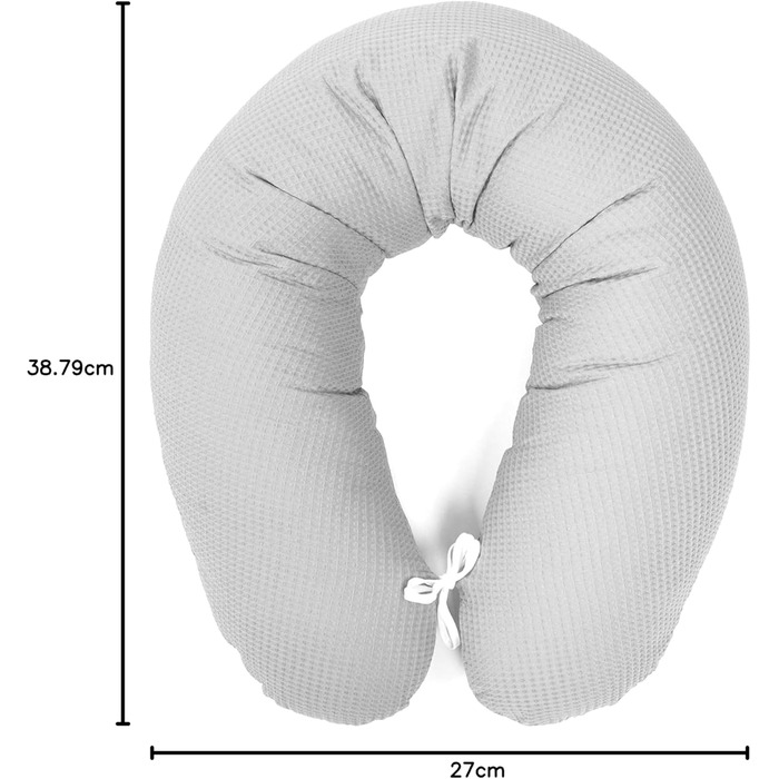 Подушка для годування та вагітності Amilian XXL 170 см, стабільна за розмірами, бавовняний чохол, який можна прати, сірий
