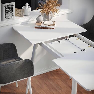 Розкладний стіл Vicco Esstisch Beaver, 80x70 см, білий (120-160x75x80 см)