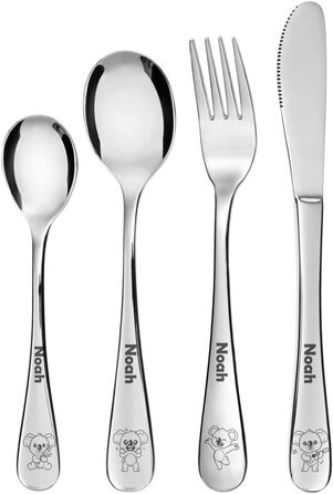 Дитячий набір столових приборів Kinderbesteck з гравіюванням імені (Коала)