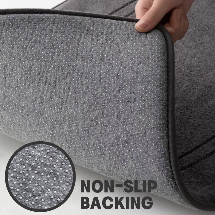 Килимок для ванної кімнати Chakme, антиковзкий, 60x90 см, темно-сірий