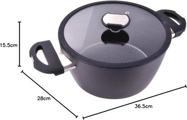 Каструля Berndes Balance Induction Enduro з індукційним дном, 24 см, чорна, з ефектом кованого заліза, для всіх типів плит