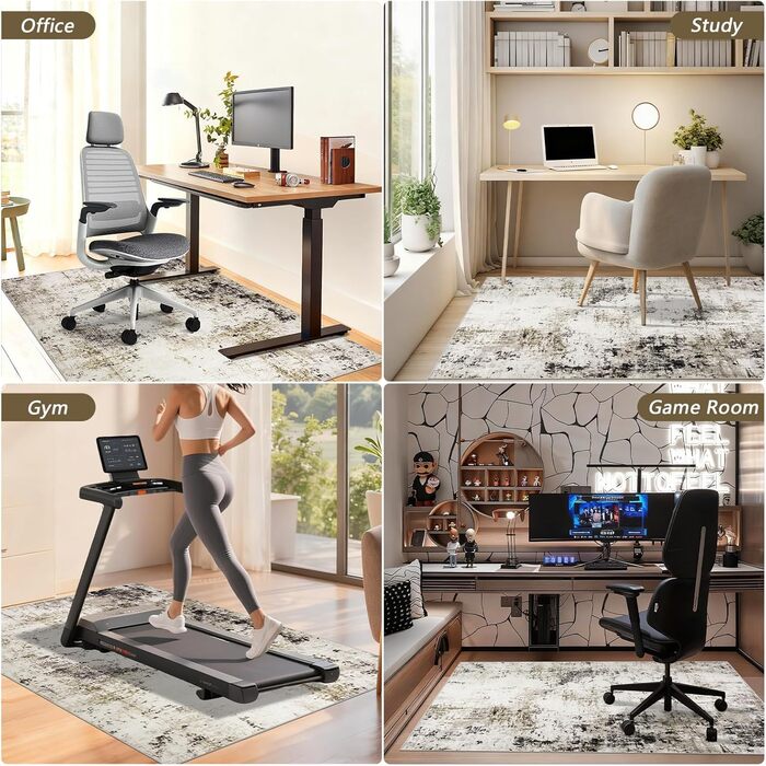 Килимок для підлоги під стілець для твердої підлоги Бохо, килимок для столу, килимок для офісного крісла (120x150 см, Тауп)