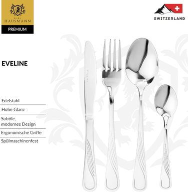 Набір столових приборів Karl Hausmann на 6 осіб (30 предметів) - нержавіюча сталь, для посудомийної машини