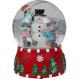 Снігова куля з механічною музичною скринькою прикраса 15 см барвистий дизайн з різдвяною ялинкою
