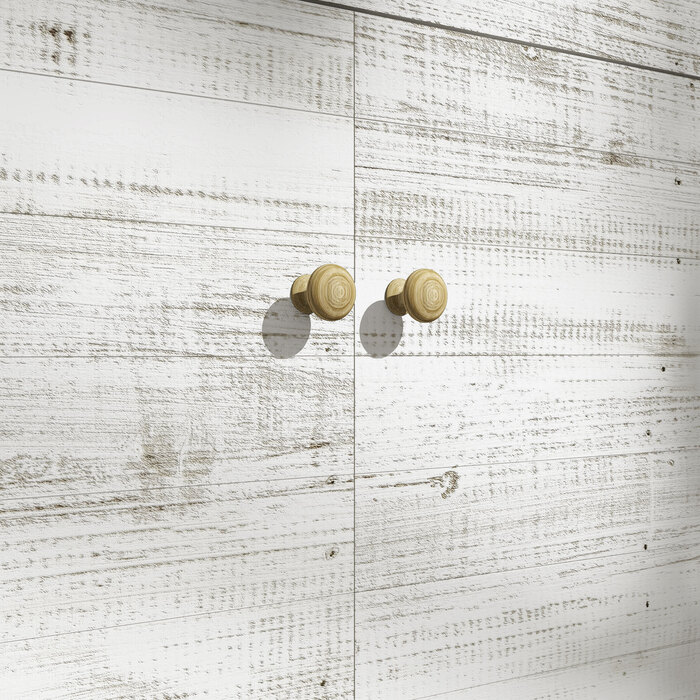 Підвищене грядка на колесах, з полицею, внутрішнім покриттям, ефект потертостей, 110x50x95 см, білий