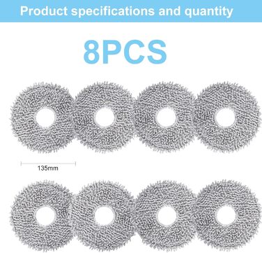 Набір аксесуарів Loohaoc для DEEBOT T20 e Запасні частини для пилососа T20 OMNI, 2 роликові щітки, 4 фільтри, 8 бічних щіток, 6 ганчірок для швабри, 5 мішків для пилу, 1 щітка для прибирання (ганчірка для миття T20 8 шт. )