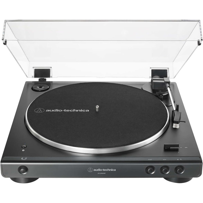 Програвач вінілу Audio-Technica LP60XBTBK з Bluetooth, повністю автоматичний, ремінний привід, стерео, чорний