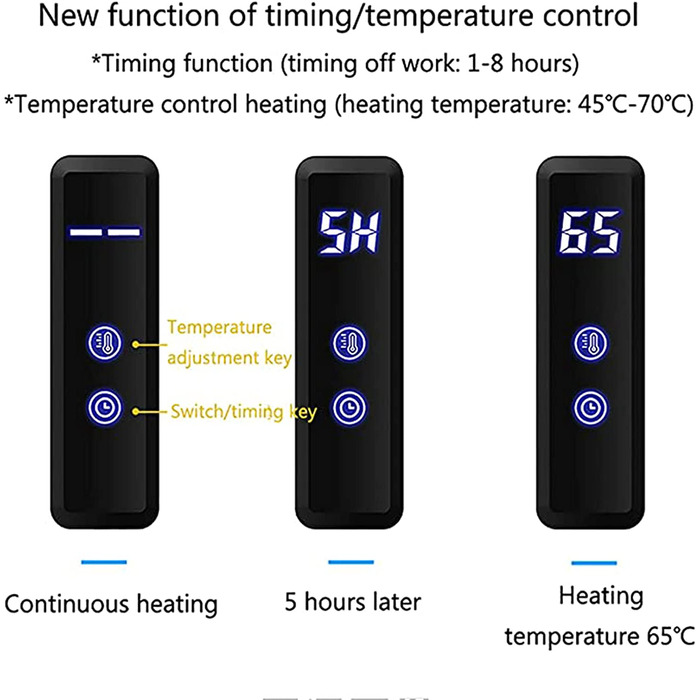 Електричний підігрівач для рушників, 60x45 см, з таймером, з нержавіючої сталі 304, Hardwired