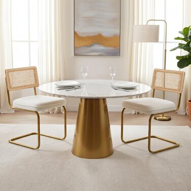 Набір з 2-х м'яких крісел CangLong для вітальні, кухні та їдальні, з масивними дерев'яними ніжками (кремовий)