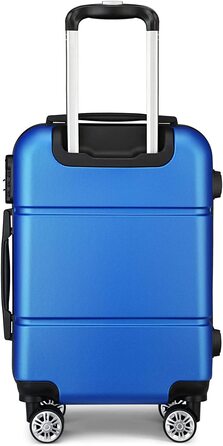 Валіза ручної поклажі KONO з колесами, жорсткий корпус, трілячка 55x38x22 см, 33 літри, ABS, блакитний