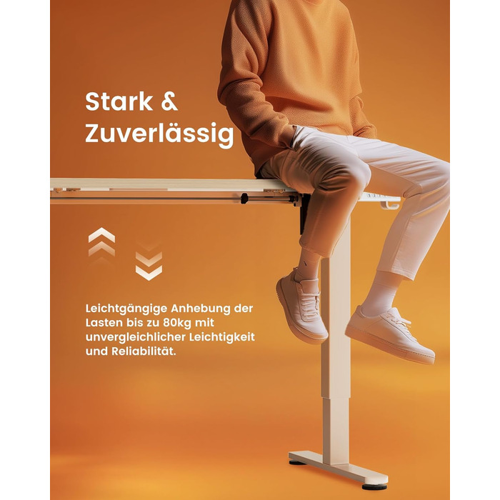 Електричний регульований стіл ErGear 100x60 см, світле дерево, з пам'яттю та з'єднувальною пластиною для дому та офісу