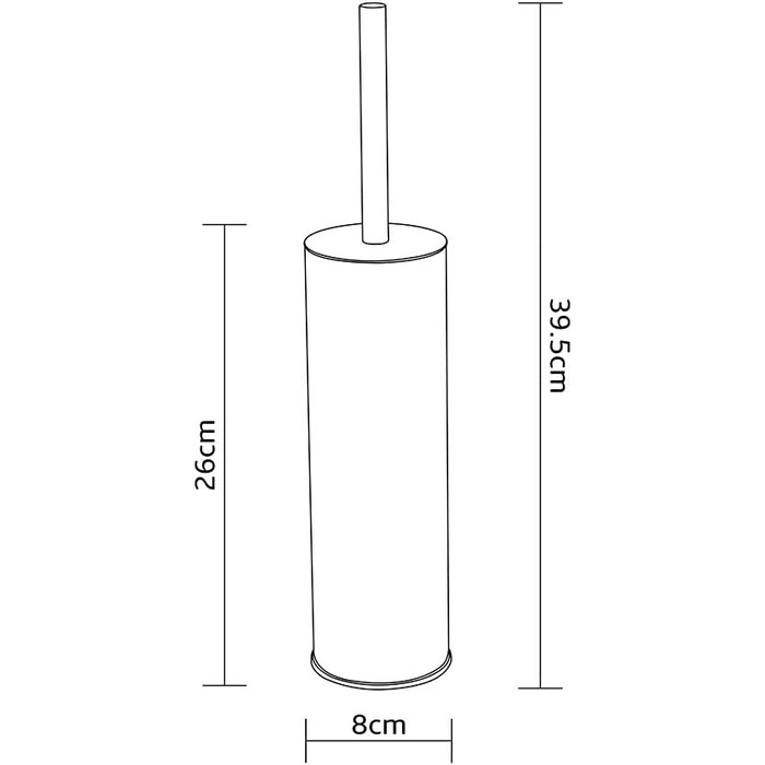 Круглий довгий тримач для туалетної щітки з нержавіючої сталі 304 (хром), 304