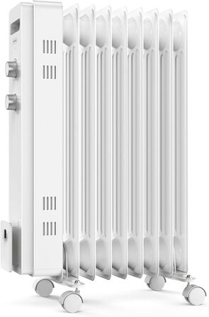 Масляний радіатор VonHaus 2.5 кВт з термостатом, білий (9 ребер)