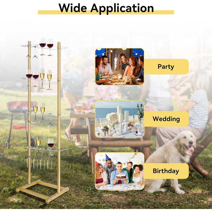 Підставка для шампанського Julymoda на 4 яруси: 32 келихи, прозорий акрил, для вечірок та свят