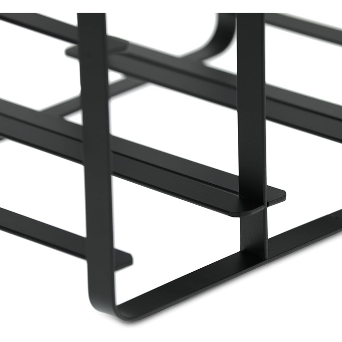 Стійка для вина Relaxdays металева на 9 пляшок, чорна, 30.5x27.5x20 см - підлоговий тримач для кухні та вітальні