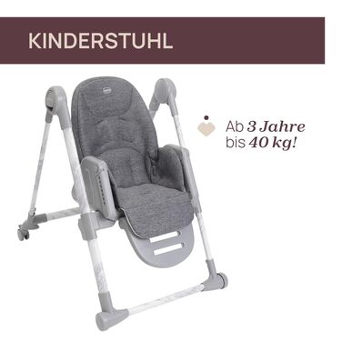 Дитячий стільчик Chicco Polly Armonia - 3в1, до 40 кг, 9 положень висоти, регульована підніжка, компактний, темно-сірий