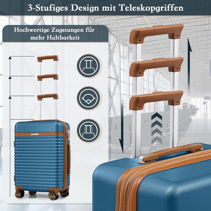 Набір валіз Joyway 5шт з ABS пластику, розширюваний, з TSA замком та 4 колесами (темно-коричневий)