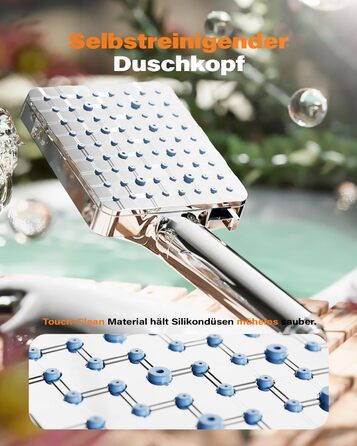 Фільтр для душу Cobbe з шлангом, високонапірна ручна лійка з 20-ступеневою фільтрацією, економна лійка з 6 режимами струменя, підвищення тиску, для жорсткої води (Q7.chrom)