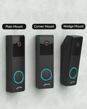 Відеодзвінок CPVAN з Wi-Fi, 2K HD камера, бездротовий, з PIR-датчиком руху, 2-сторонній аудіо, підтримка Alexa, SD-карта та хмарне сховище