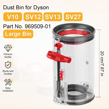 Контейнер для пилу RUKHOOL для пилососа Dyson V10 SV12 SV13 SV27 Номер деталі 969509-01