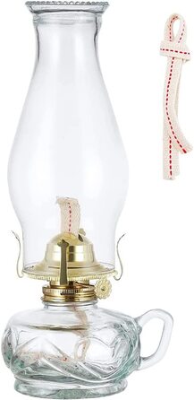 Скляна масляна лампа-деформатор скляний масляний ліхтар з бавовняним гнітом класичний прозорий нічник (31 см / 12,2 дюйма)