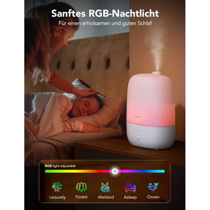 Зволожувач повітря GoveeLife Smart 3L з аромадифузором та нічником для спальні, дитячої, рослин