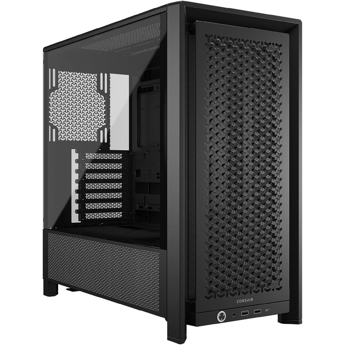 Корпус для ПК CORSAIR 4000D, модульний Mid-Tower ATX, високий повітряний потік, система кріплення вентиляторів InfiniRail™, сумісний з ASUS BTF, MSI Project Zero, Gigabyte Project Stealth, чорний