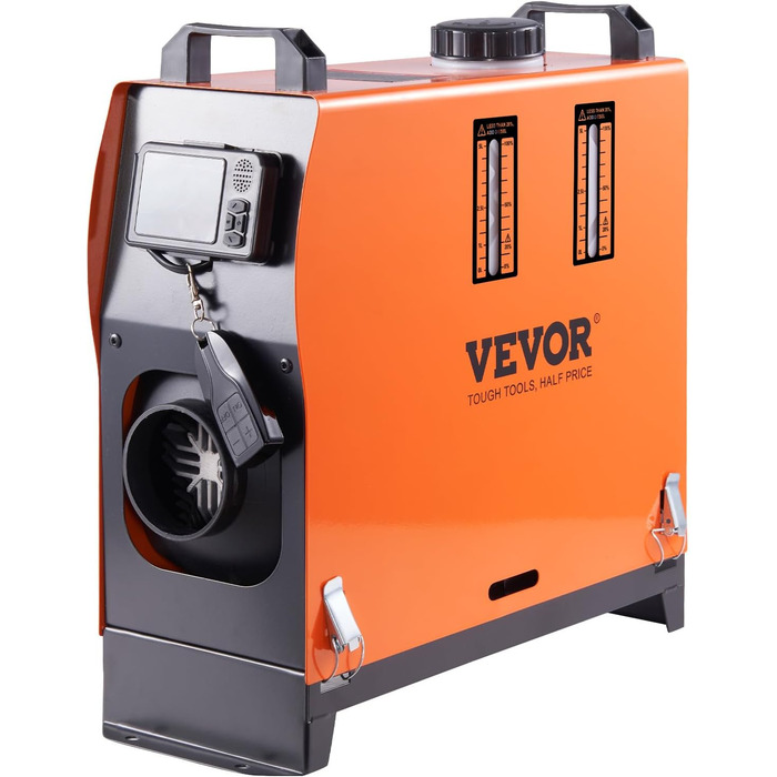 VEVOR дизельна повітряна опалювальна система 12V 5-8kW з LCD-дисплеєм, пультом дистанційного керування та Bluetooth-APP, 0.16–0.52 л/год
